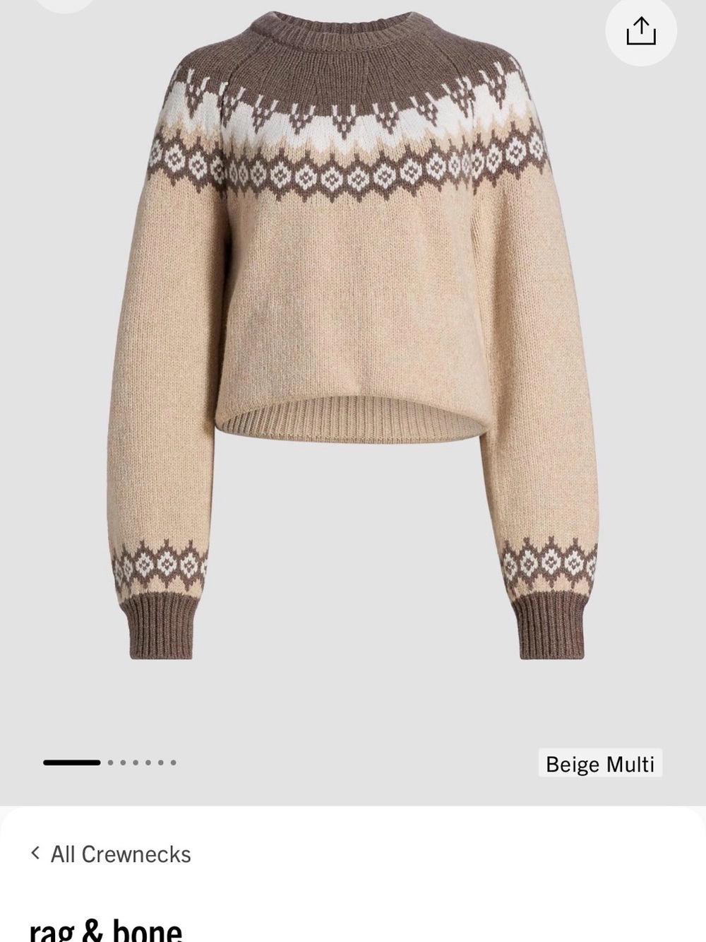Beautiful Rag and Bone Fair Isle Sweater Size M - Picture 7 of 8